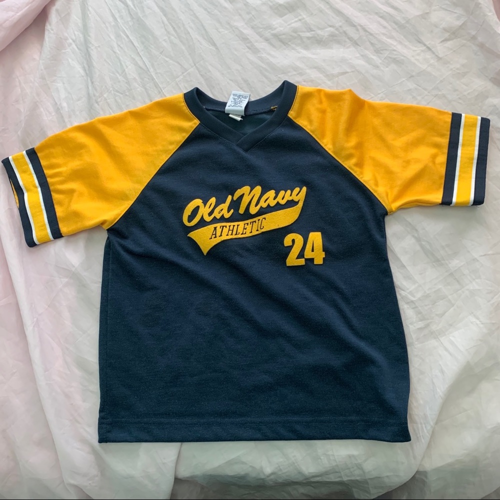 yellow and blue old navy jersey